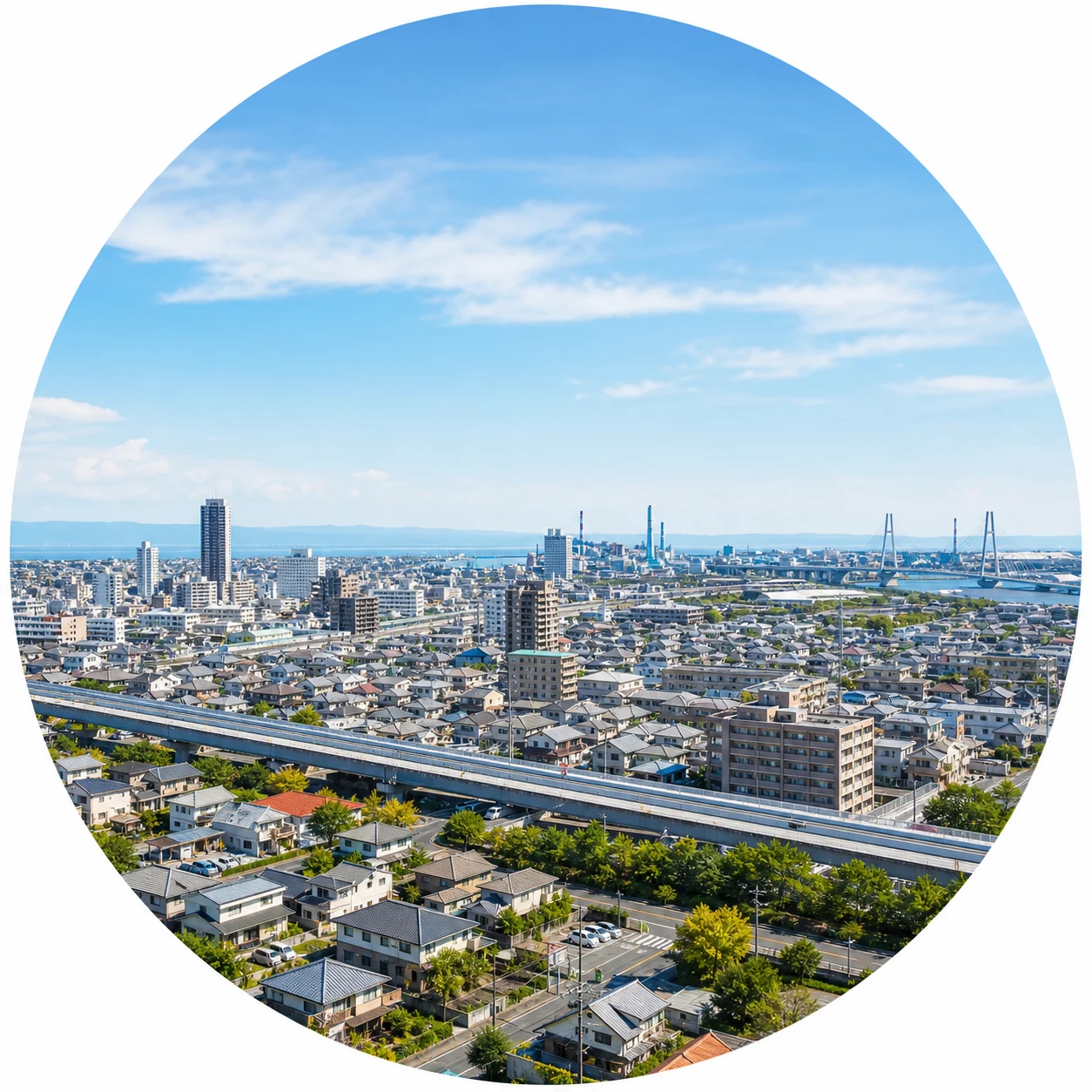 四日市周辺の街並みと暮らしのイメージ